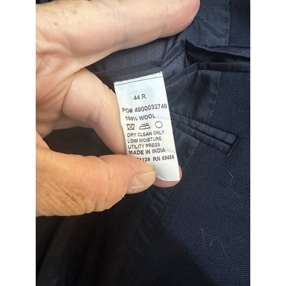 Ralph Lauren Blazer Navy Gold Plate Crest Buttons 100% Wool Sport Coat Men’s 44R - Picture 4 of 11